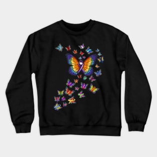 Cancer Awareness & Support Cure Them All Motivational Crewneck Sweatshirt